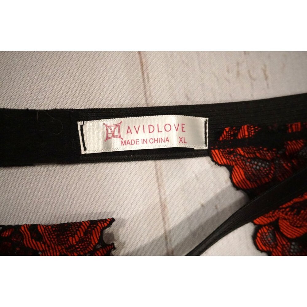 Avidlove Lace Garter Lingerie Set Removable Choker Strappy Bra - Size XL NWOT - Picture 3 of 6